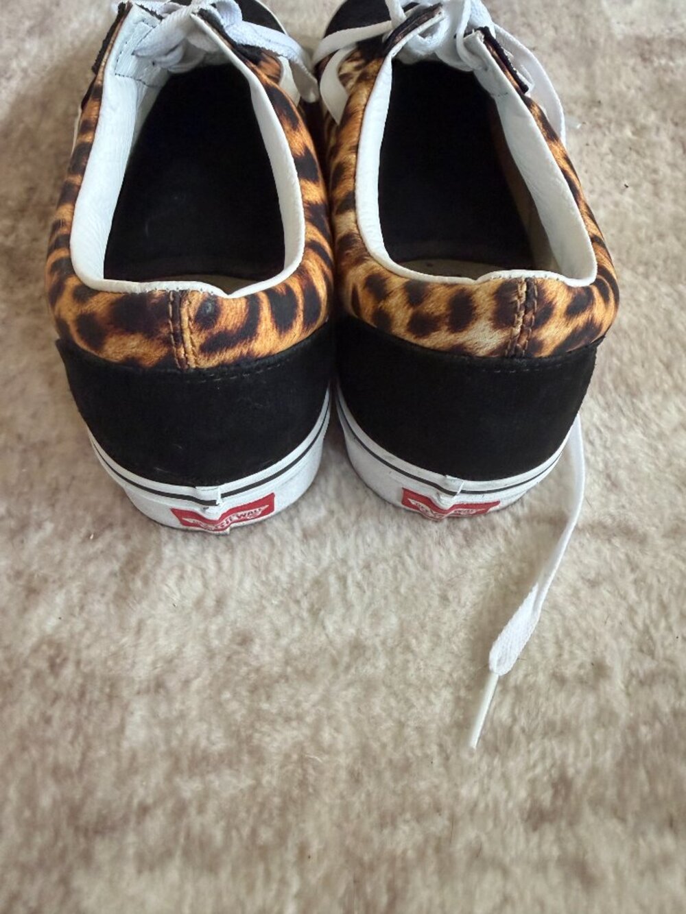 Vans Old Skool Leopard Print & Black Suede Sneakers Men’s Size 12 - Picture 4 of 5